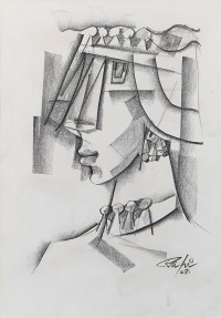 Mansoor Rahi, 20 x 14 Inch, Charcoal On Paper, Figurative Painting, AC-MSR-172 Mansoor Rahi, 20 x 14 Inch, Charcoal On Paper, Figurative Painting, AC-MSR-172